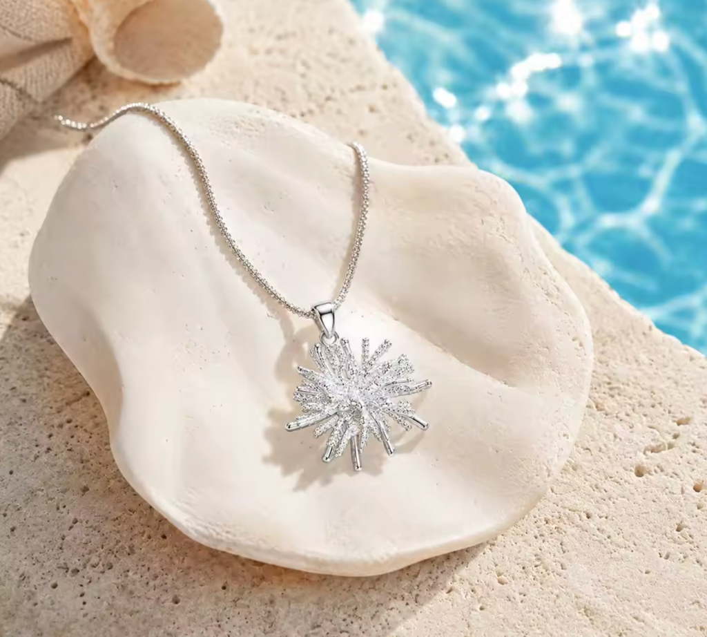 Sparkle Silver-Plated White Flower Jewelry Set for Women
