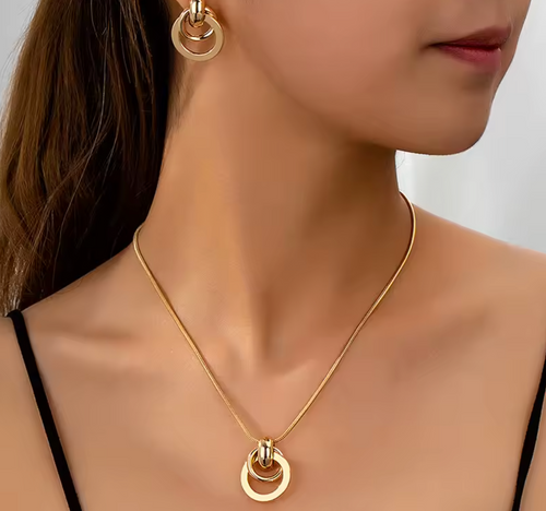 3-Piece Elegant Vintage Geometric Jewelry Set for Women