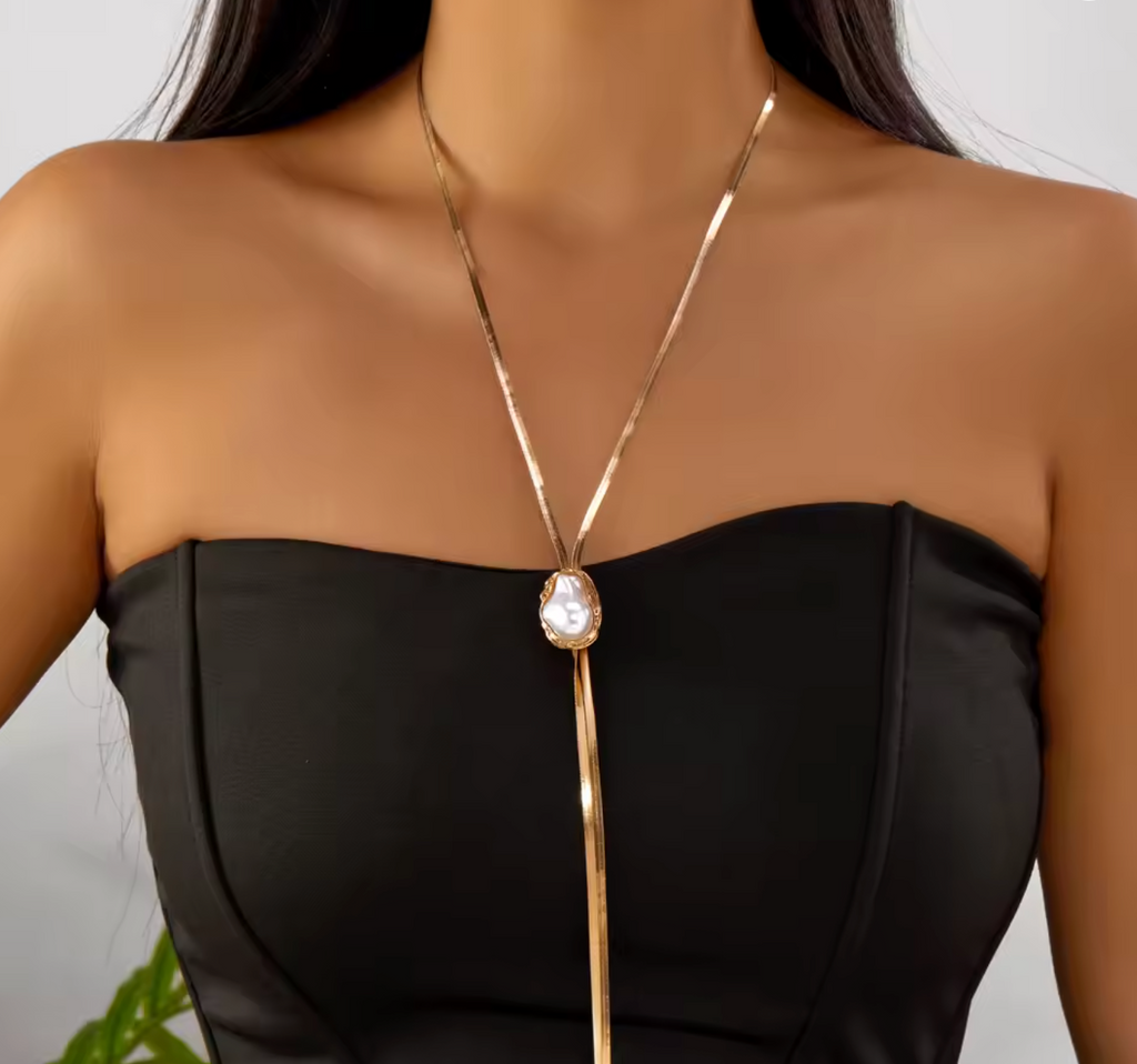 Exaggerated Golden Baroque Imitation Pearl Jewelry Set for Women