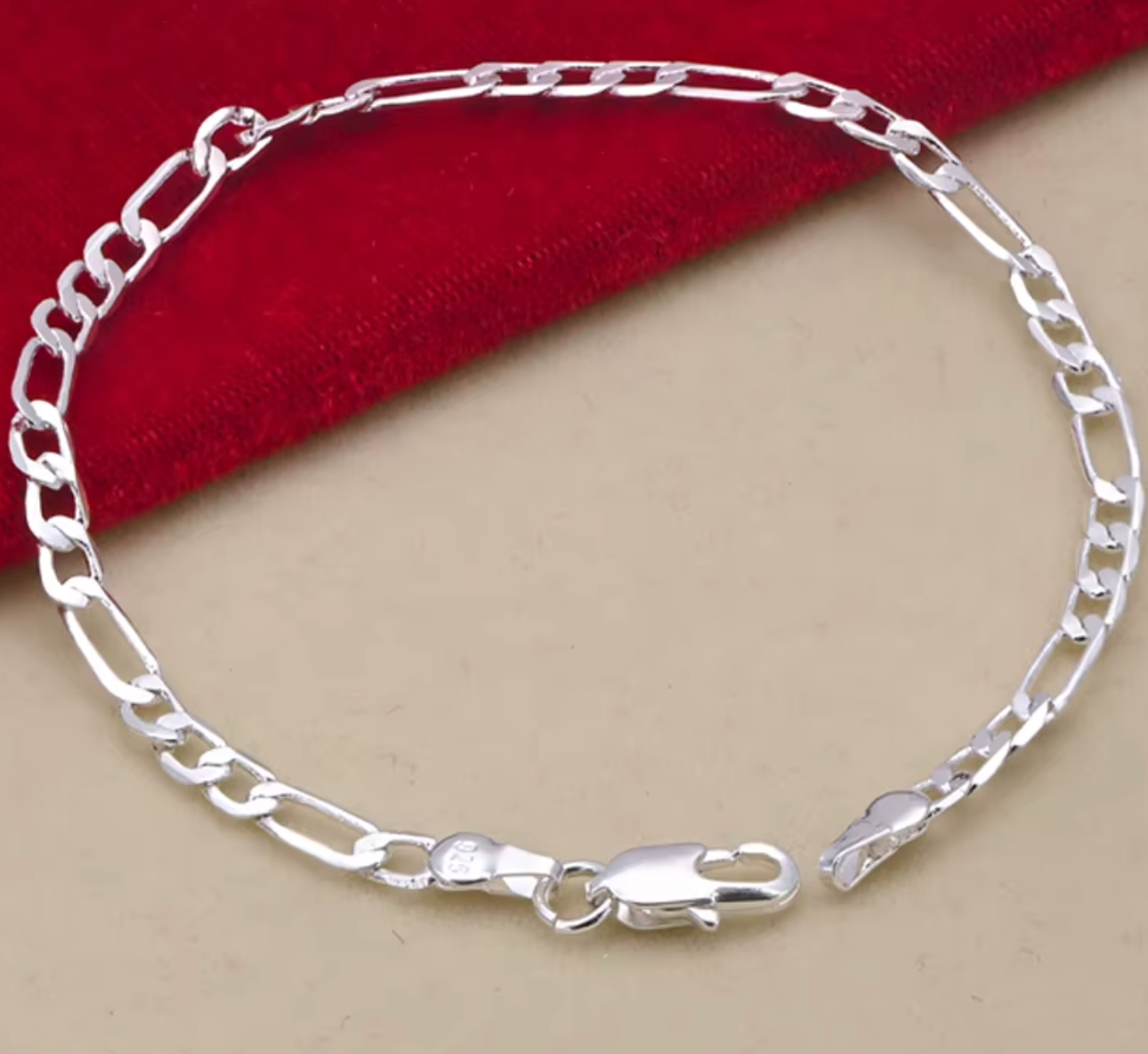 925 Sterling Silver 4mm Chain Jewelry Set for Men & Women