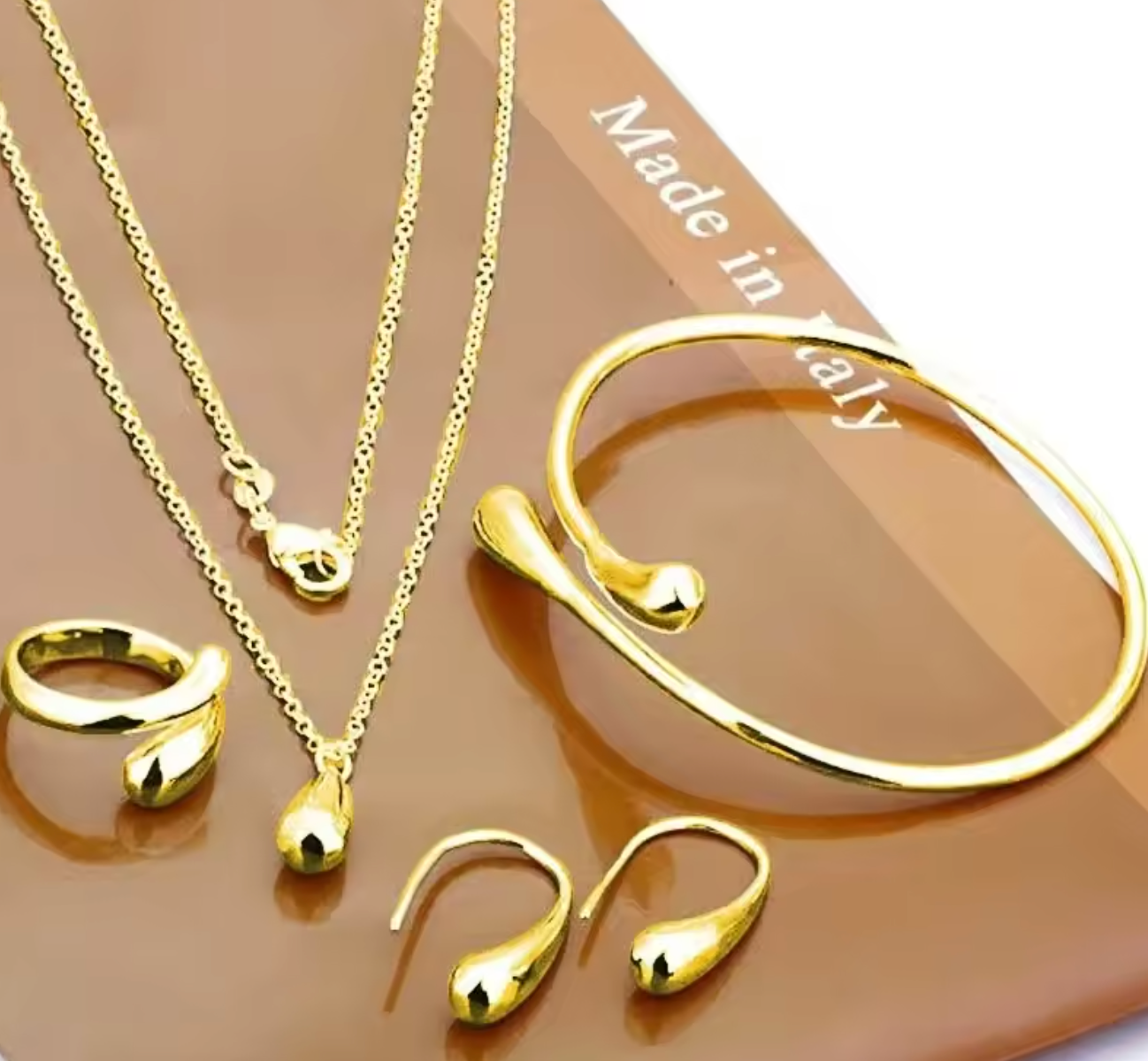 Fashion S925 Silver Needle Water Drop Jewelry Set for Women