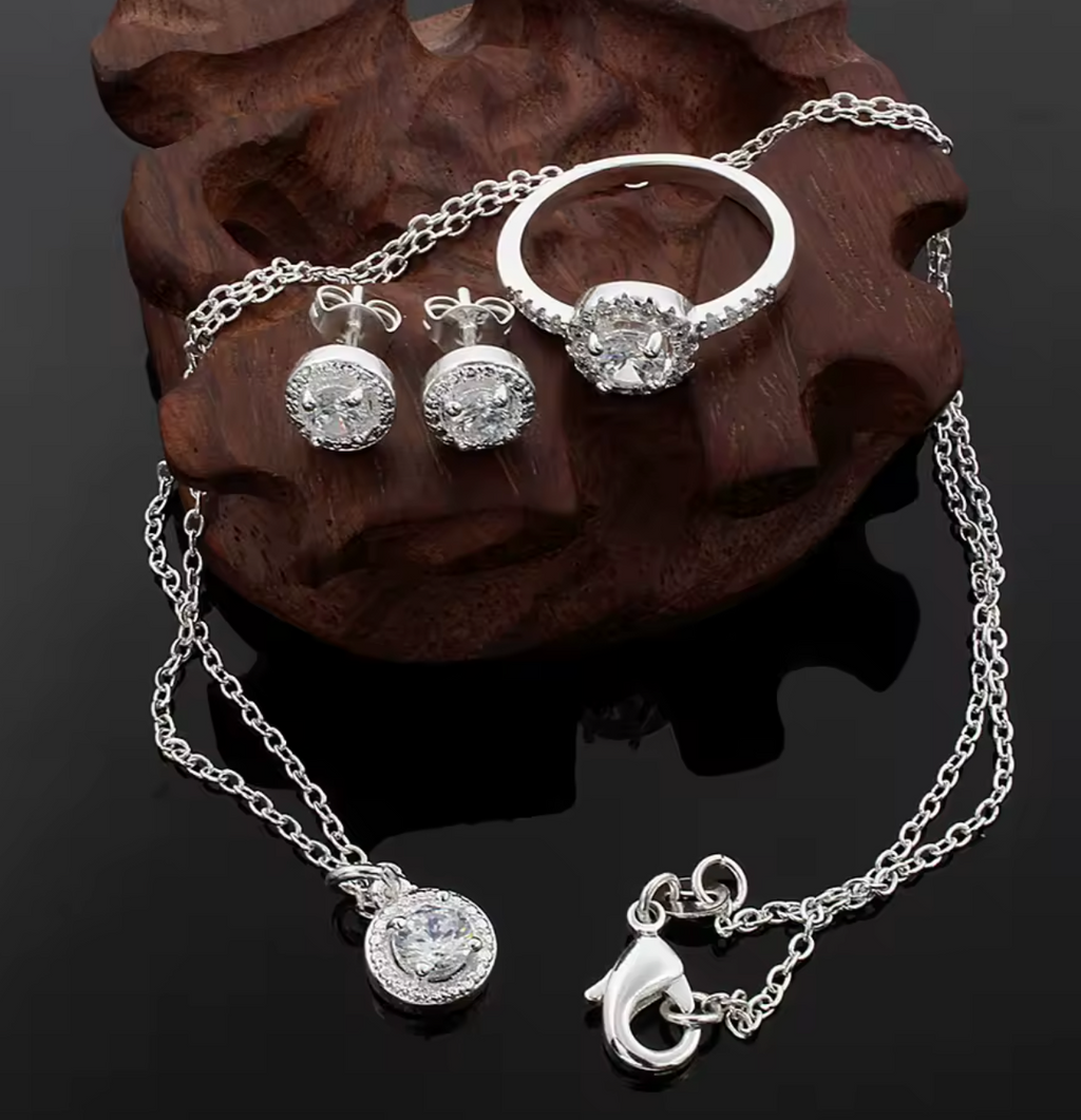 925 Sterling Silver Christmas Jewelry Set for Women