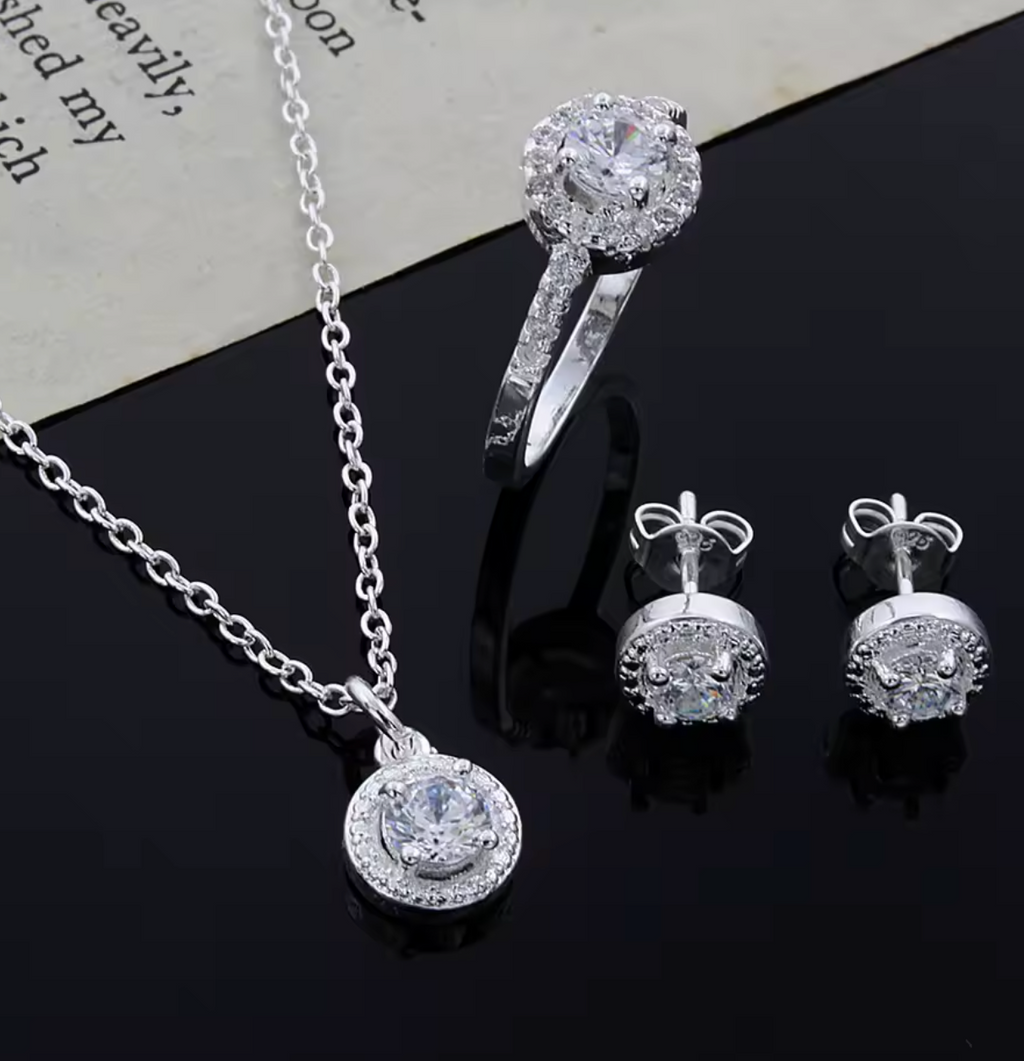 925 Sterling Silver Christmas Jewelry Set for Women