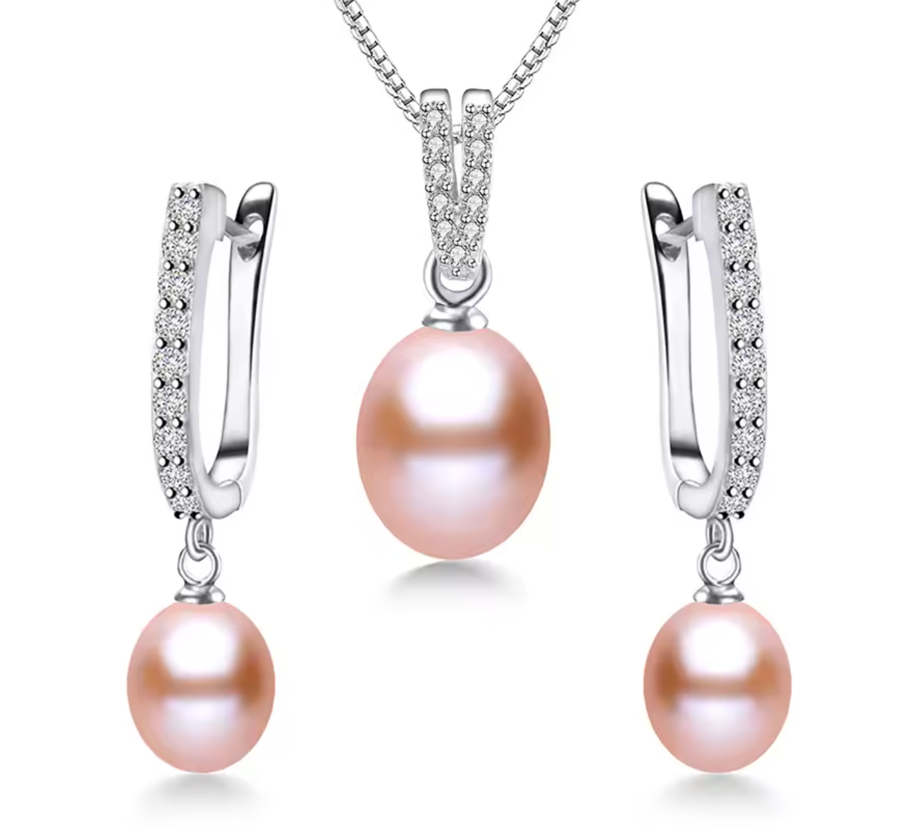 Horseshoe Freshwater Pearl Jewelry Set for Women