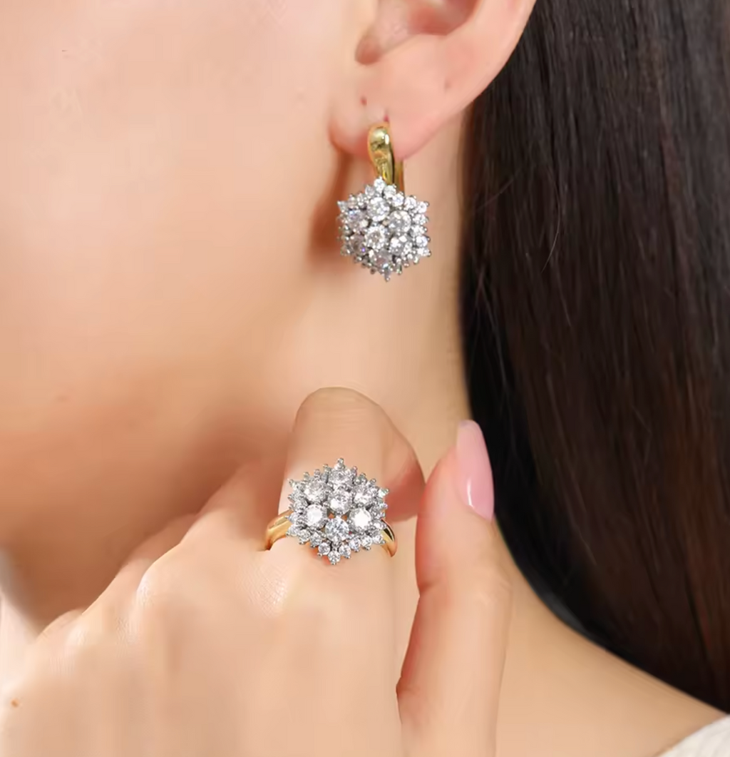 14K Gold-Plated Earrings & Ring for Women